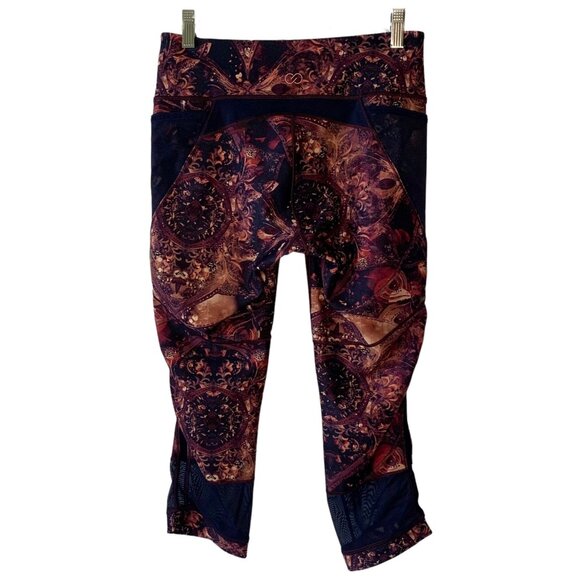 CALIA by Carrie Underwood Navy Mandala Mesh Insets Women's Capri Leggings Medium - Picture 8 of 9